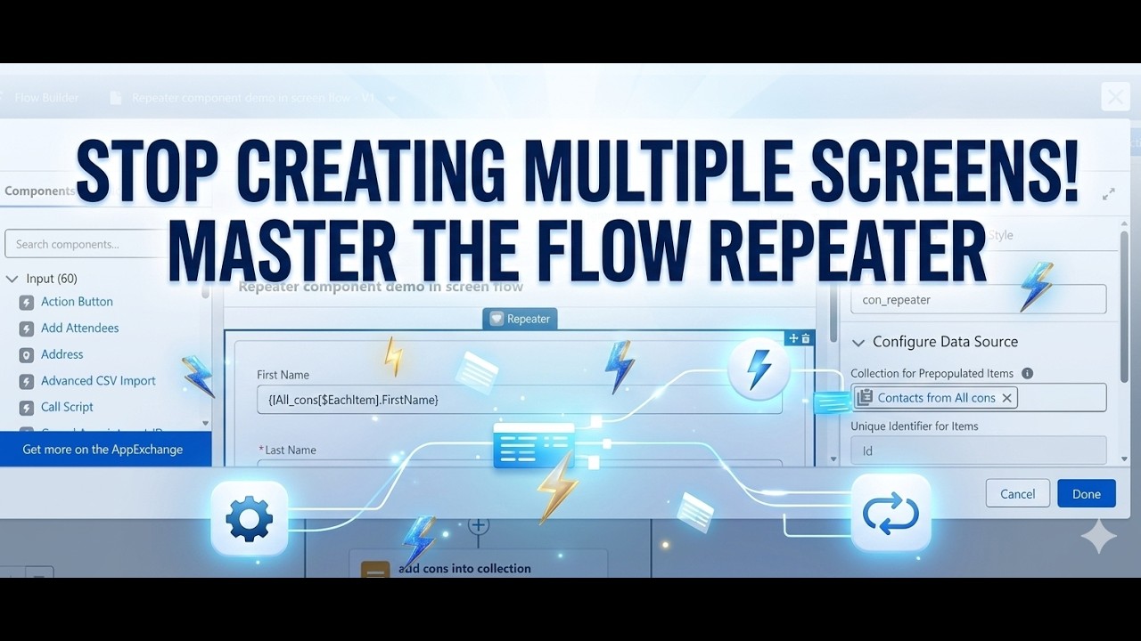 FLOW53: Stop Creating Multiple Screens! Master the Flow Repeater 🔄2026 || Salesforce Flow Tutorial
