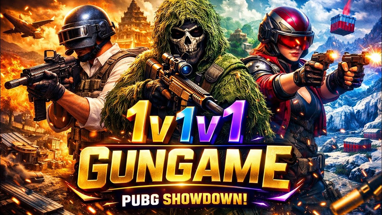 Pubg wow 💪 1v1v1 GUNGAME 👽👿