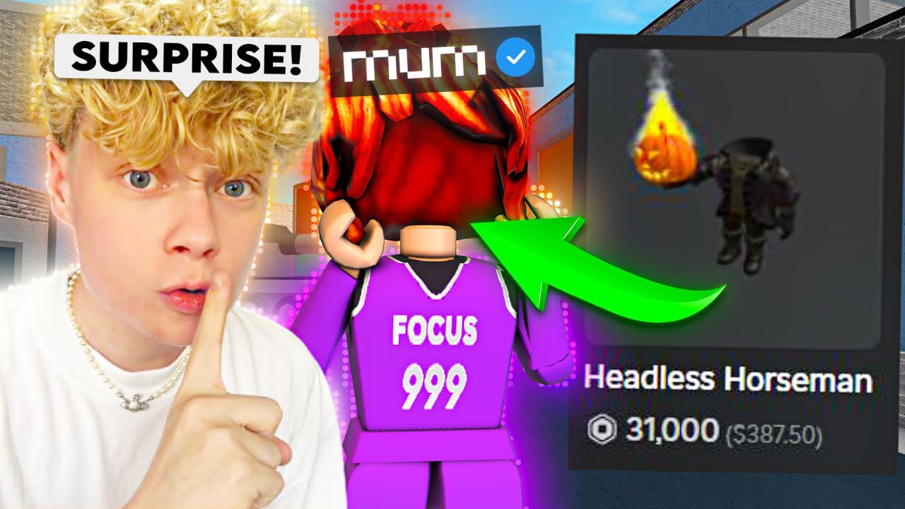 SURPRISING MY MUM With HEADLESS in MM2.. 😱 (Murder Mystery 2)