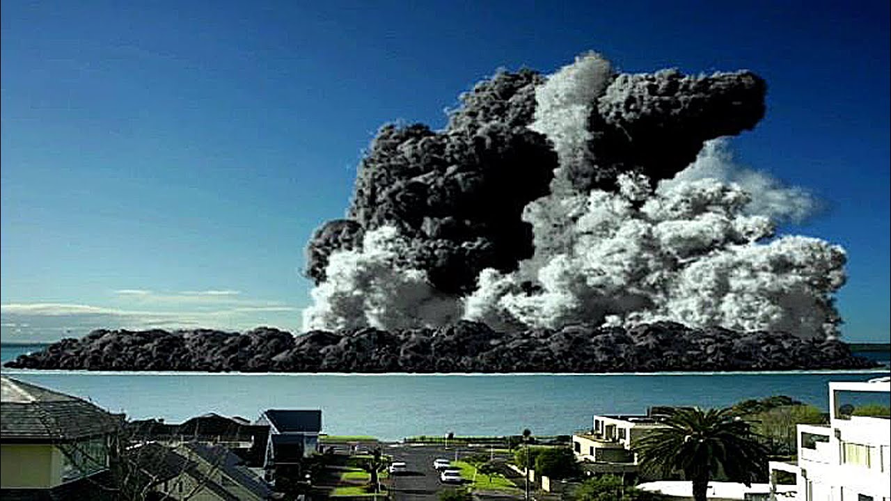 ERUPTION OF A SUBMARINE VOLCANO (Simulation) - New Zealand  (Please Read Description)