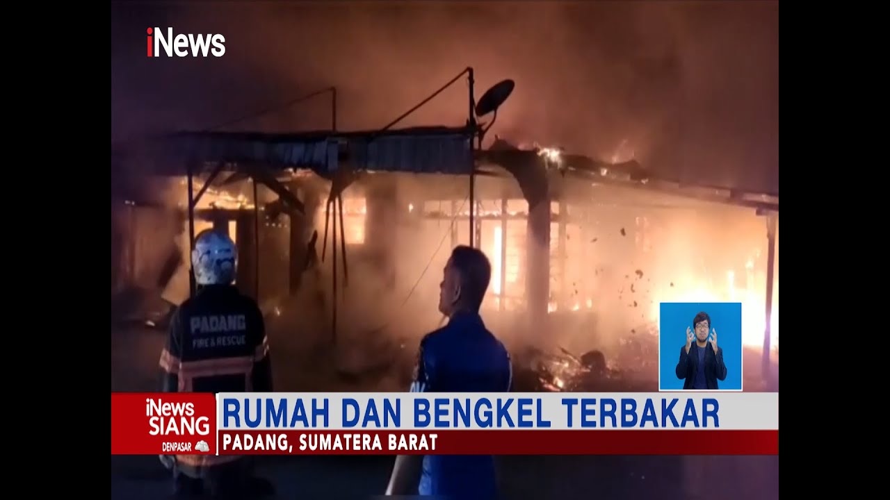 Rumah dan Bengkel Terbakar, Tujuh Unit Mobil Pemadam Dikerahkan, Padang #iNewsSiang 03/06