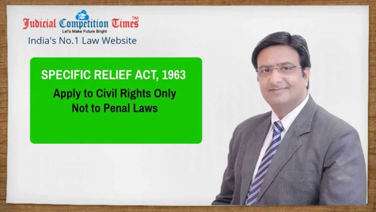 Best Online Video Lectures Specific Relief Act,1963-Section 4-Sir Rakesh Kapoor for PCS-J, HJS Exams
