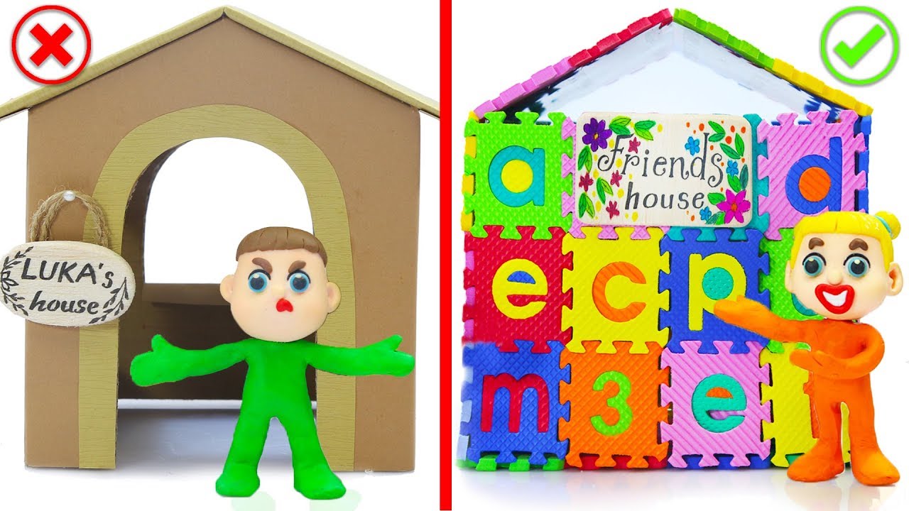 SUPERHERO BABY BUILDS ABC PLAYHOUSE 💖 Play Doh Cartoons Animation