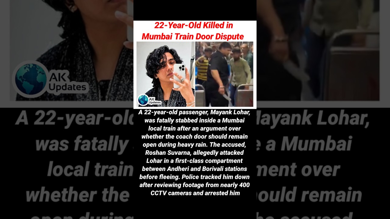 22-Year-Old Killed in Mumbai Train Door Dispute#mumbai#mumbaitrain#maharashtra#bombay#murdernews