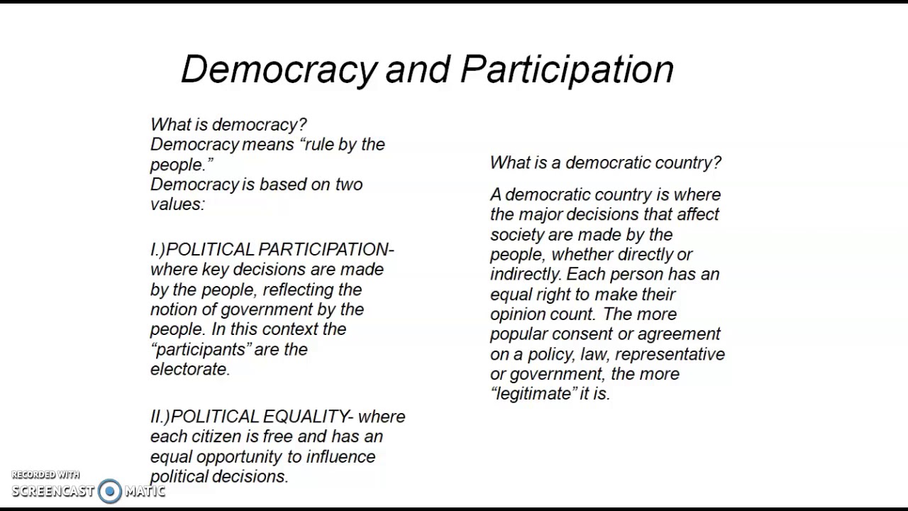 Democracy and Political Participation