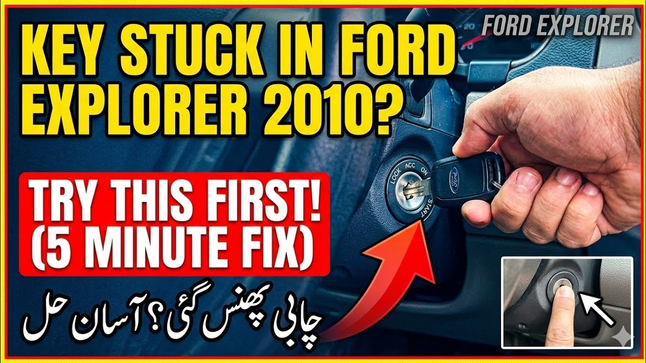 KEY STUCK IN FORD EXPLORER  SIMPLE SOLUTION 