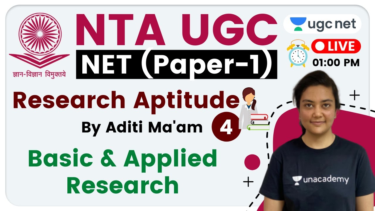 NTA UGC NET 2020 (Paper-1) | Research Aptitude by Aditi Ma'am | Basic & Applied Research