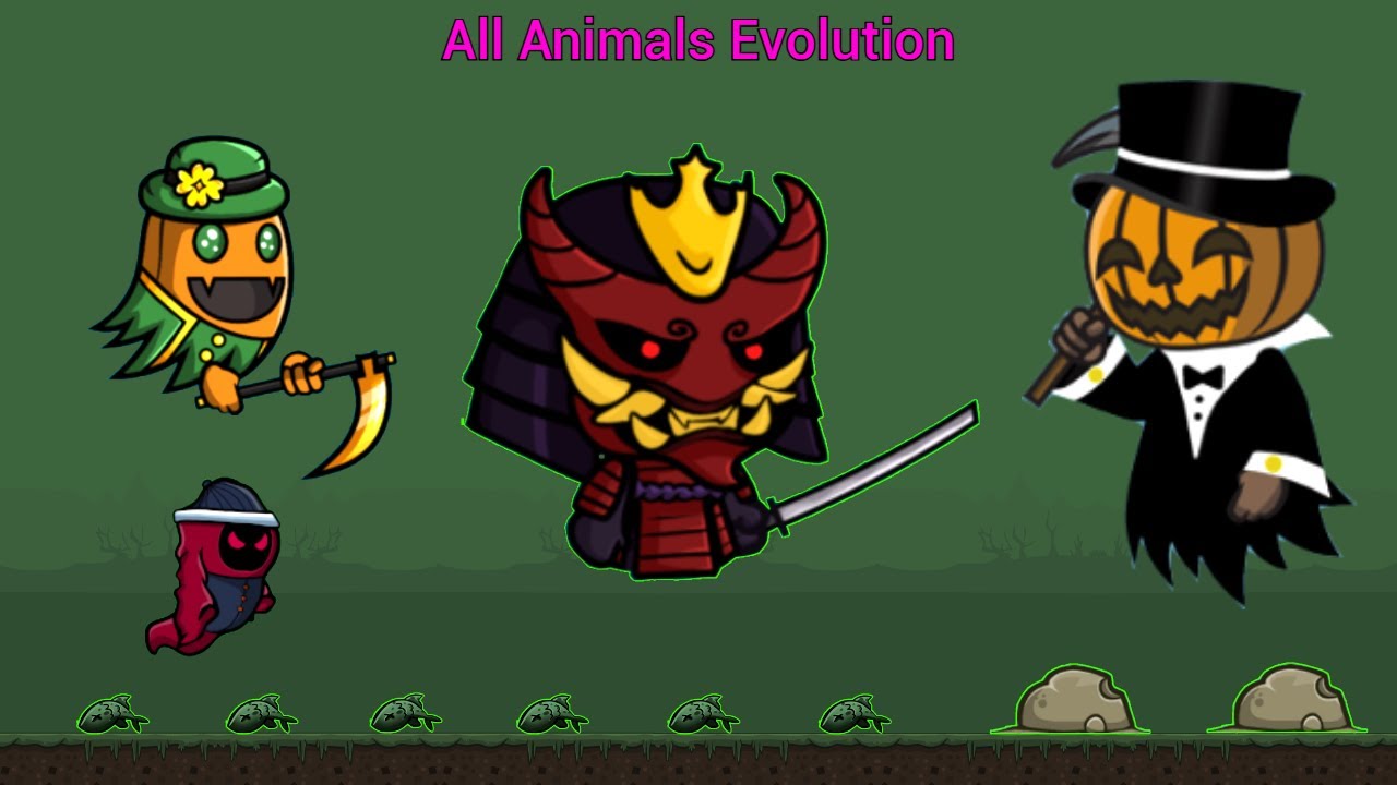 All Animals Evolution With Samurai Reaper Waiter Pumpkin Ghost & Patrick Ghostly (EvoWorld.io)