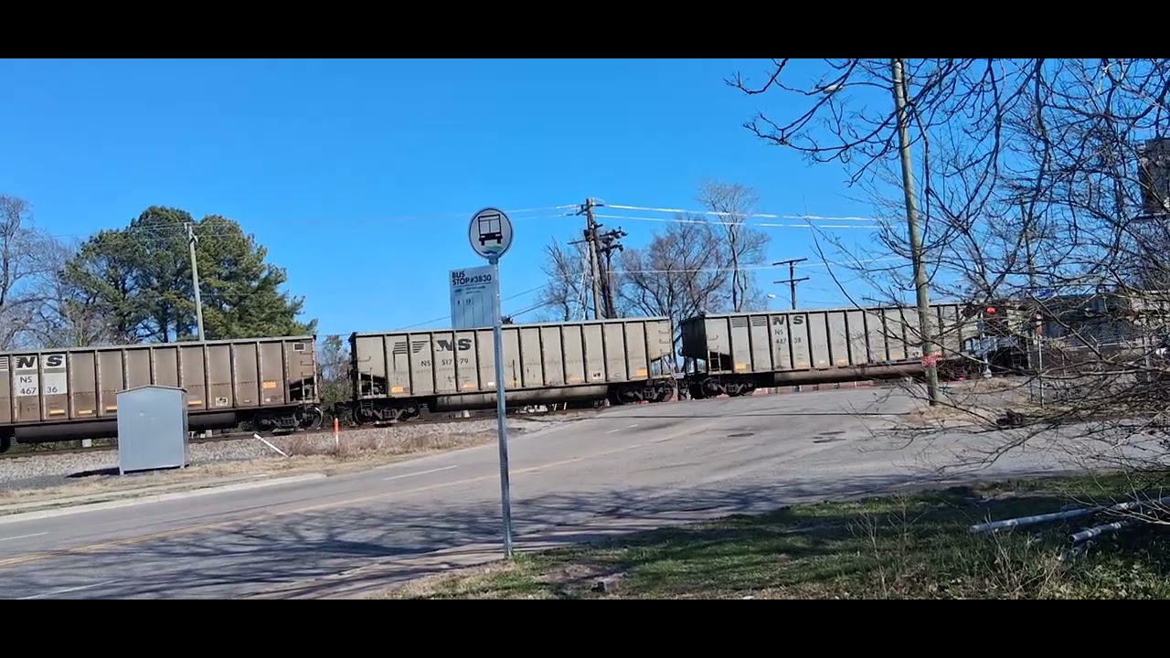 NS empty hopper train crosses liberty street (chesapeake)