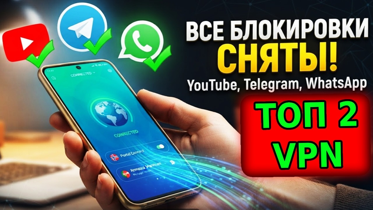 ТОП 2 Бесплатный VPN👉 Как обойти блокировку WhatsApp, Ютуб, Телеграм, Insтаграм и все остальное