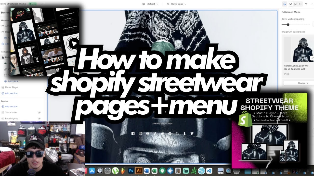 How to Make Shopify Menu, Product , & Collection Pages For Streetwear Brand | PERSONA