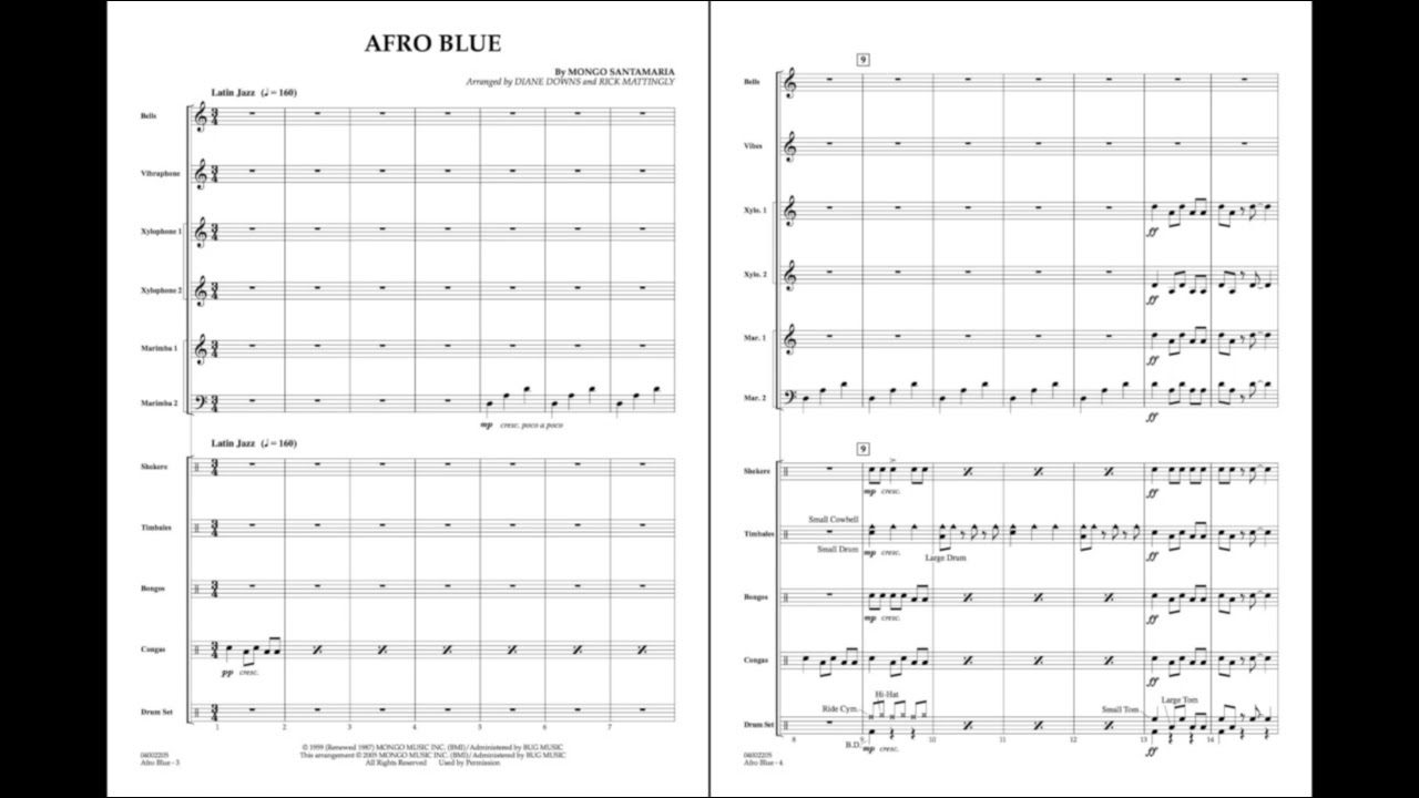 Afro Blue by Mongo Santamaria/arr. Downs/ed. Mattingly