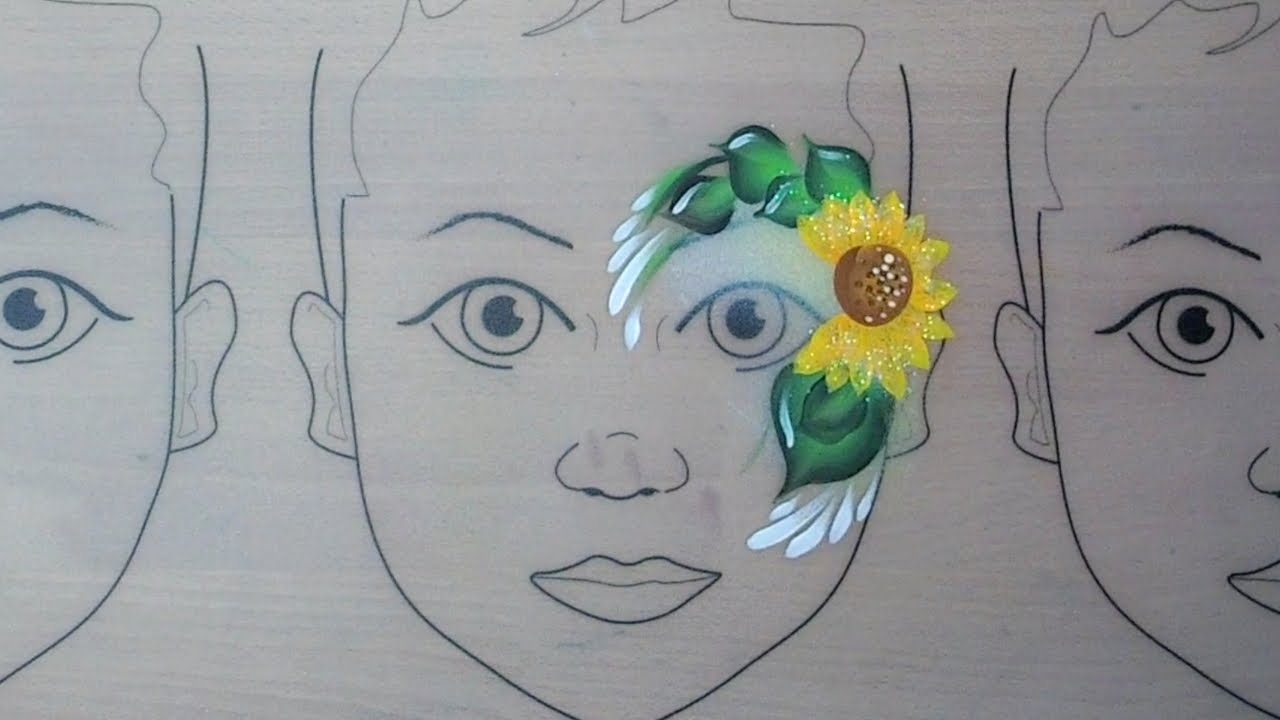 Sunflower Face Paint Eye Design Tutorial