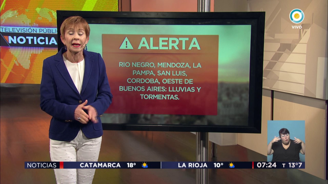 TV P&uacute;blica Noticias - Alertas meteorol&oacute;gicos en Argentina