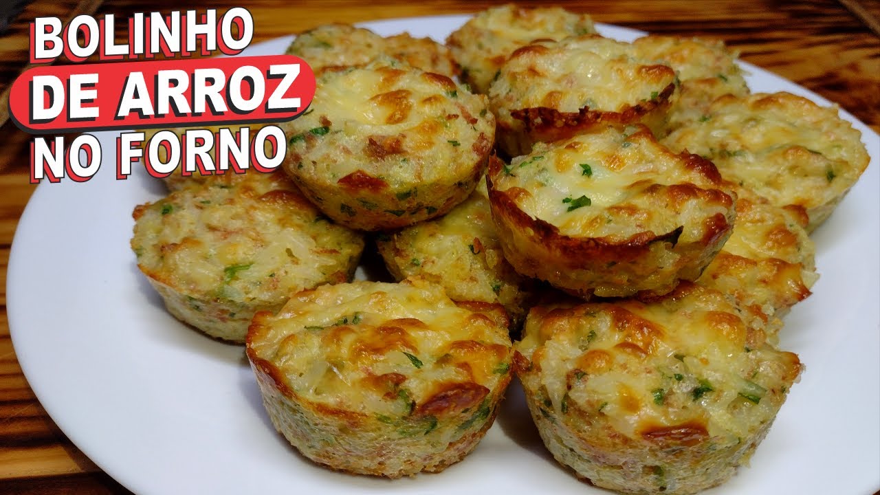 NA PRÓXIMA VEZ QUE SOBRAR ARROZ FAÇA ESSA RECEITA - BOLINHO DE ARROZ ASSADO SEM FARINHA