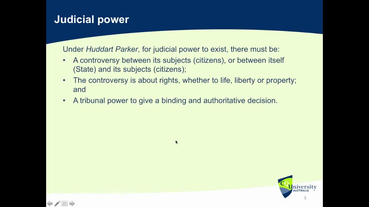 Judicial Powers of the Commonwealth: LAWS11065 Week 8 Lecture