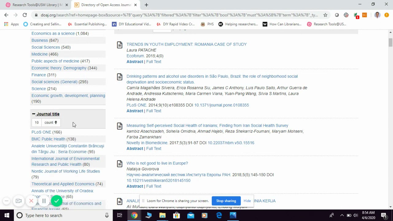 How to search for literature in Directory of Open Access Journals DOAJ
