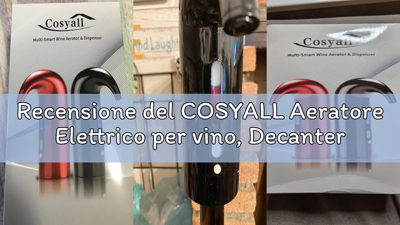Recensione del COSYALL Aeratore Elettrico per vino, Decanter per Vino Aperitivo Accessori Ossigenato