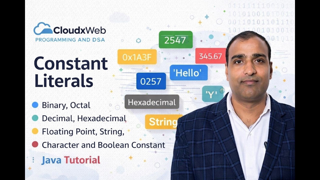 Java Constant Literals Explained | Binary, Octal, Decimal, Hexadecimal | String, Char & Boolean
