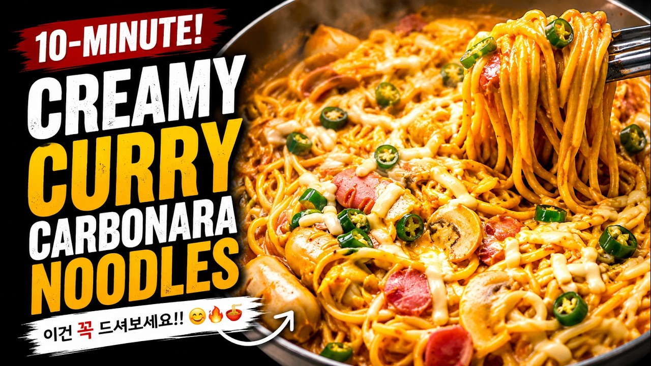 크리미 커리 까르보나라 누들 | 이건 꼭 드셔보세요!! 😊🔥🍜  Creamy Curry Carbonara 😊