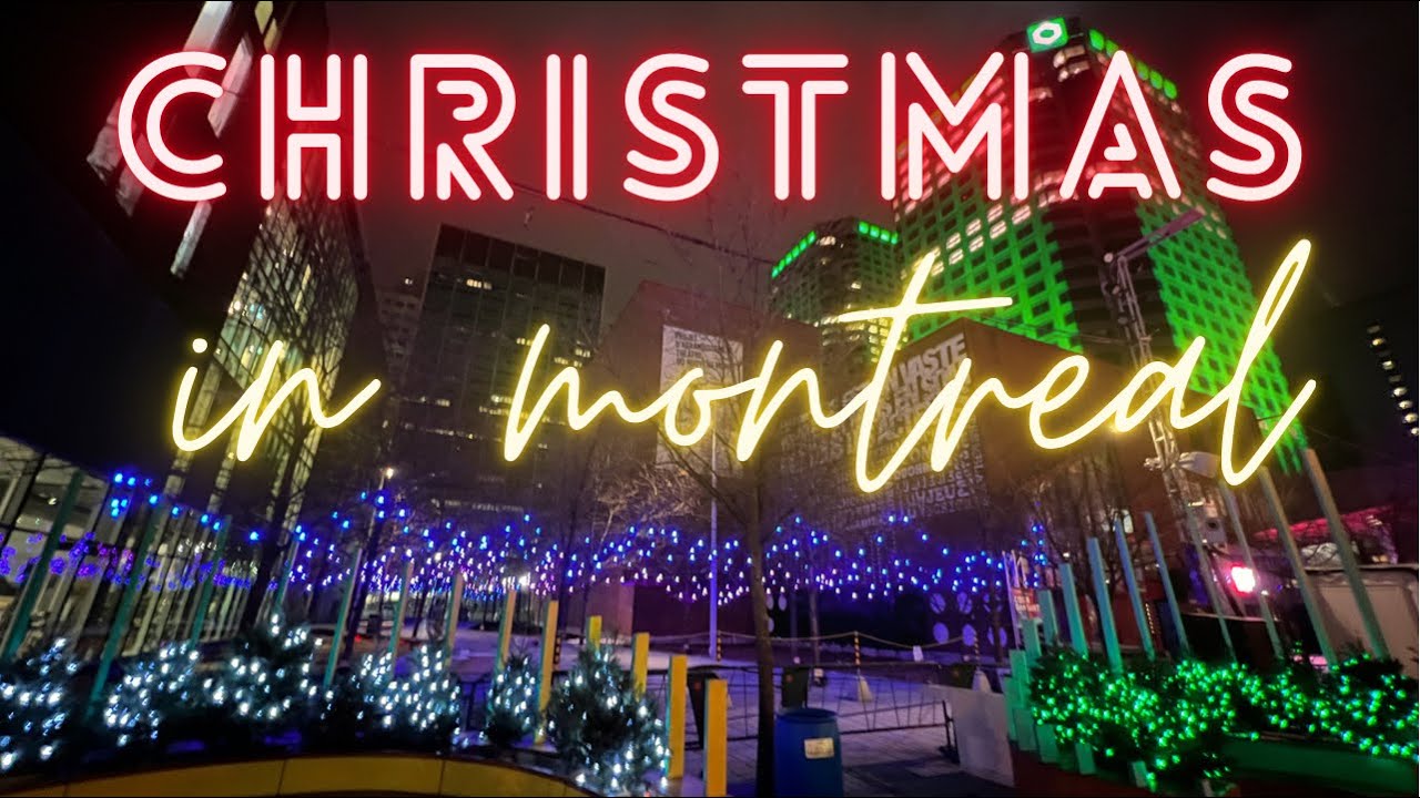 Christmas Market Montreal, Canada,Magical Christmas Town, winter walk through downtown Montreal