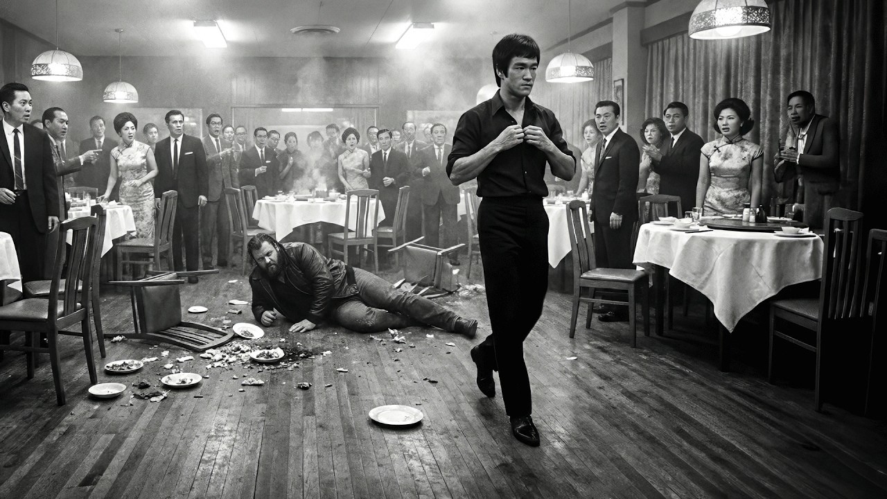 Bruce Lee War Im Restaurant Als Ein 250lb-Ringer Sagte Du Bist Zu Klein Zum Kämpfen — 5 Sek. Später