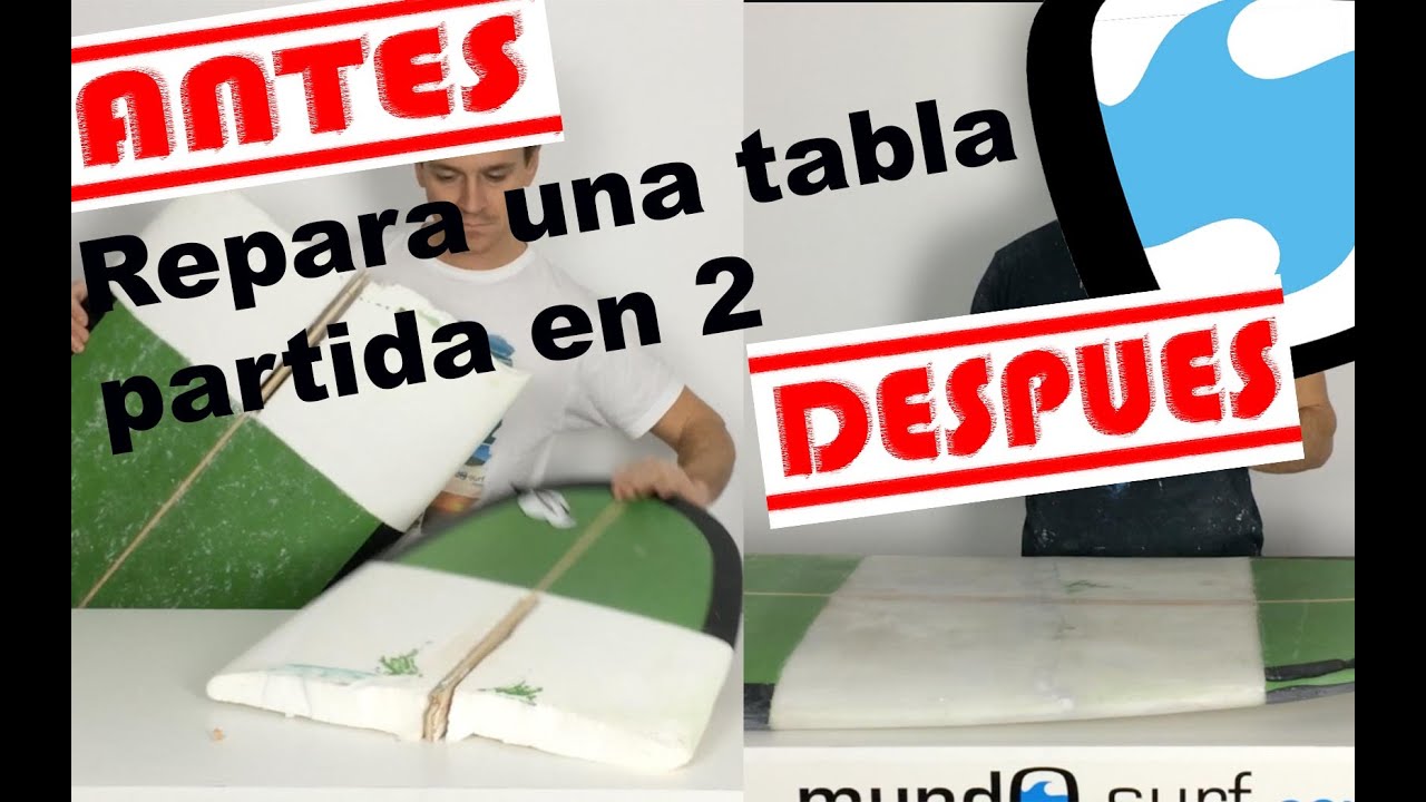 Como reparar una tabla de surf partida por la mitad