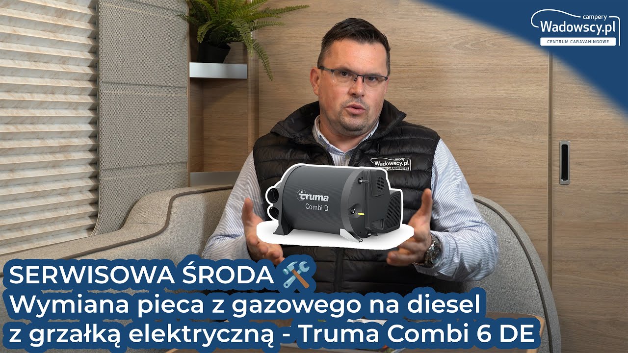 SERWISOWA ŚRODA 24 🛠️ Wymiana pieca z gazowego na diesel z grzałką elektryczną - Truma Combi 6 DE