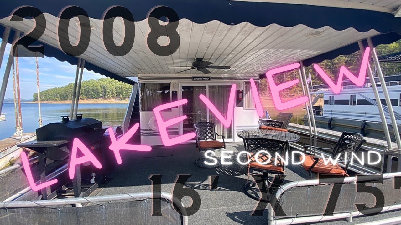 SOLD 2008 Lakeview 16' x 75' Widebody Second Wind Houseboat for Sale by HouseboatsBuyTerry.com