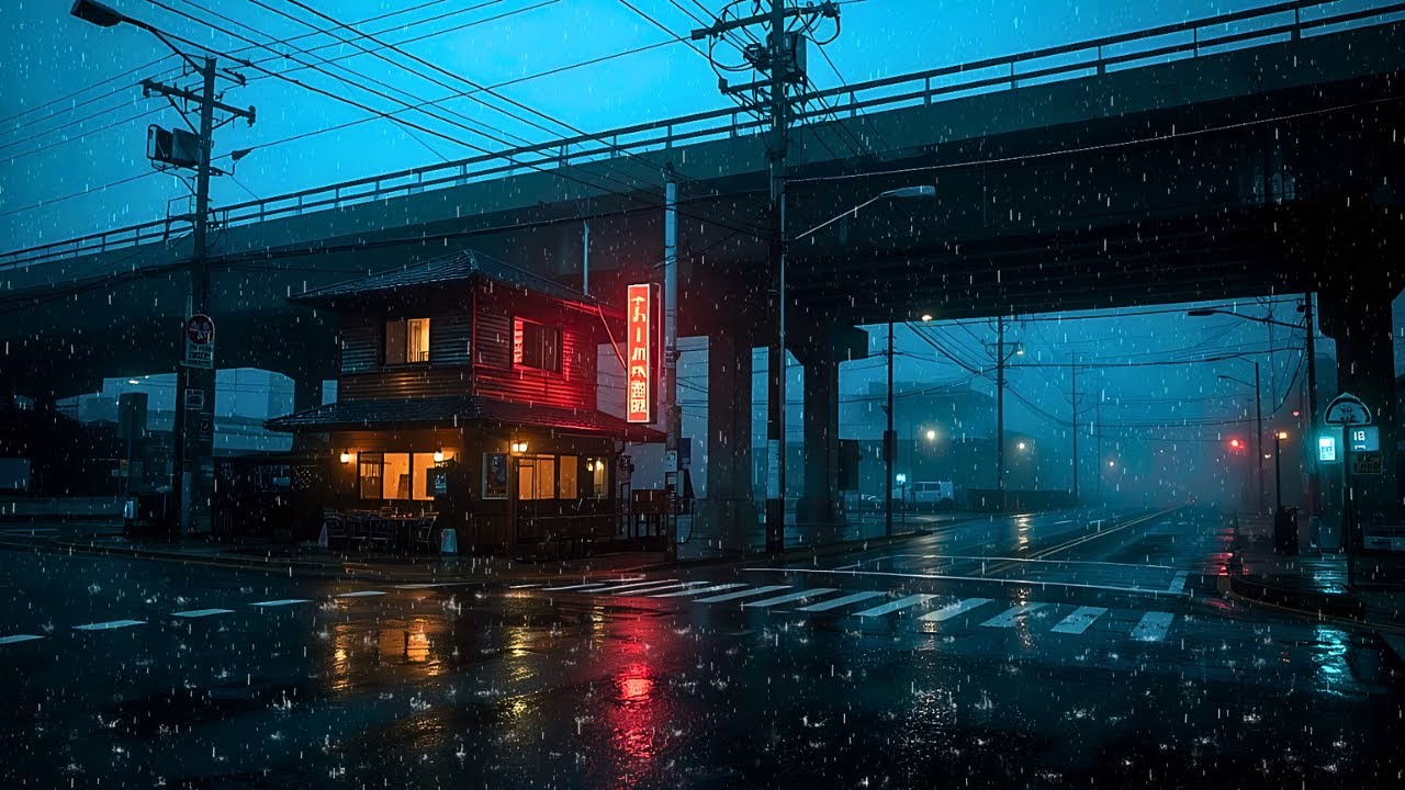 Rainy Neon Night in Japan 🌧️ 90s Lofi Beats for Sleep, Focus & Relax