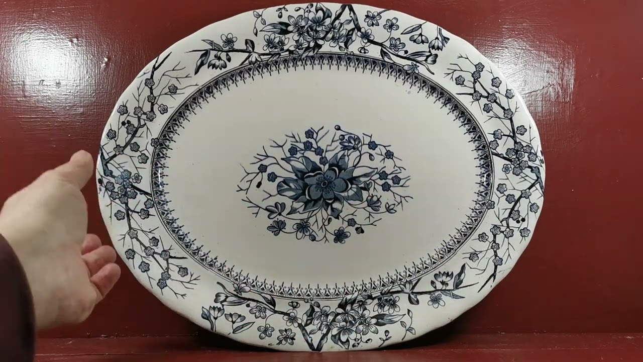 Antique Ironstone China Platter in Design Rd No 104604 by Keeling & Co #antiques #ironstonechina