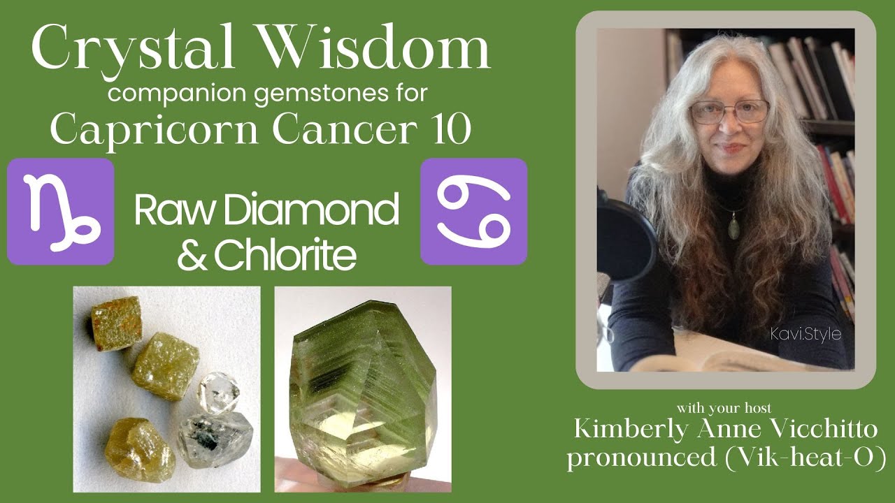 Raw Diamond & Chlorite Crystal Gemstone Capricorn Cancer 10 YouTube Meaning