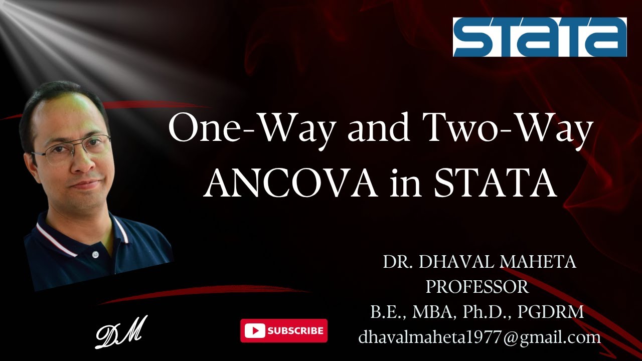 43. One-Way and Two-Way ANCOVA in STATA || Dr. Dhaval Maheta