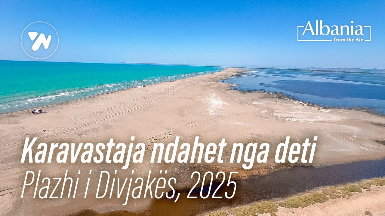 Karavastaja ndahet nga deti - Plazhi i Divjakes nga Ajri - Video 4K (16.06.2025)