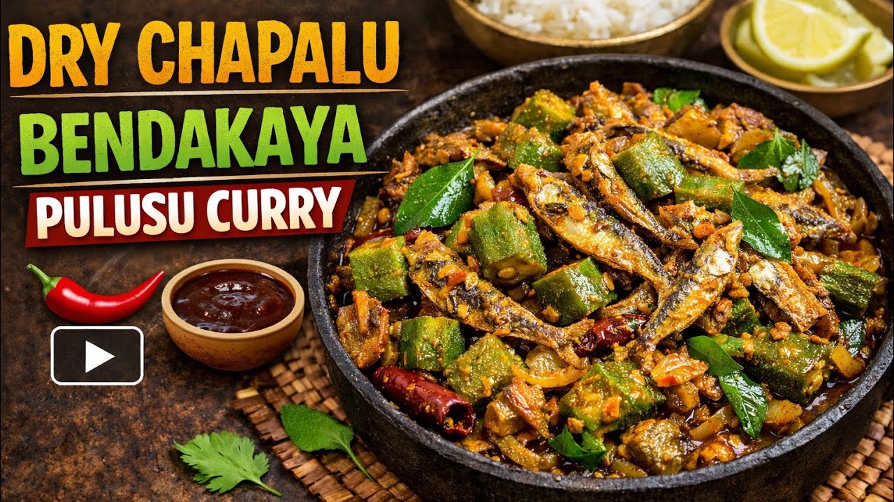 Dry Fish Bendakaya Pulusu | Authentic Jyothi Home Style Recipe #food #fishcurry #recipe #viralvideo