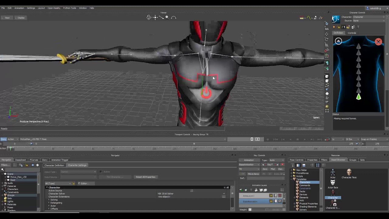 MOCAP Workflow ( Xsens motion capture ) animation in motion builder