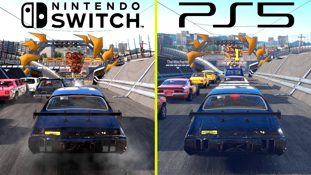 Wreckfest Nintendo Switch vs PS5 Early Graphics Comparison
