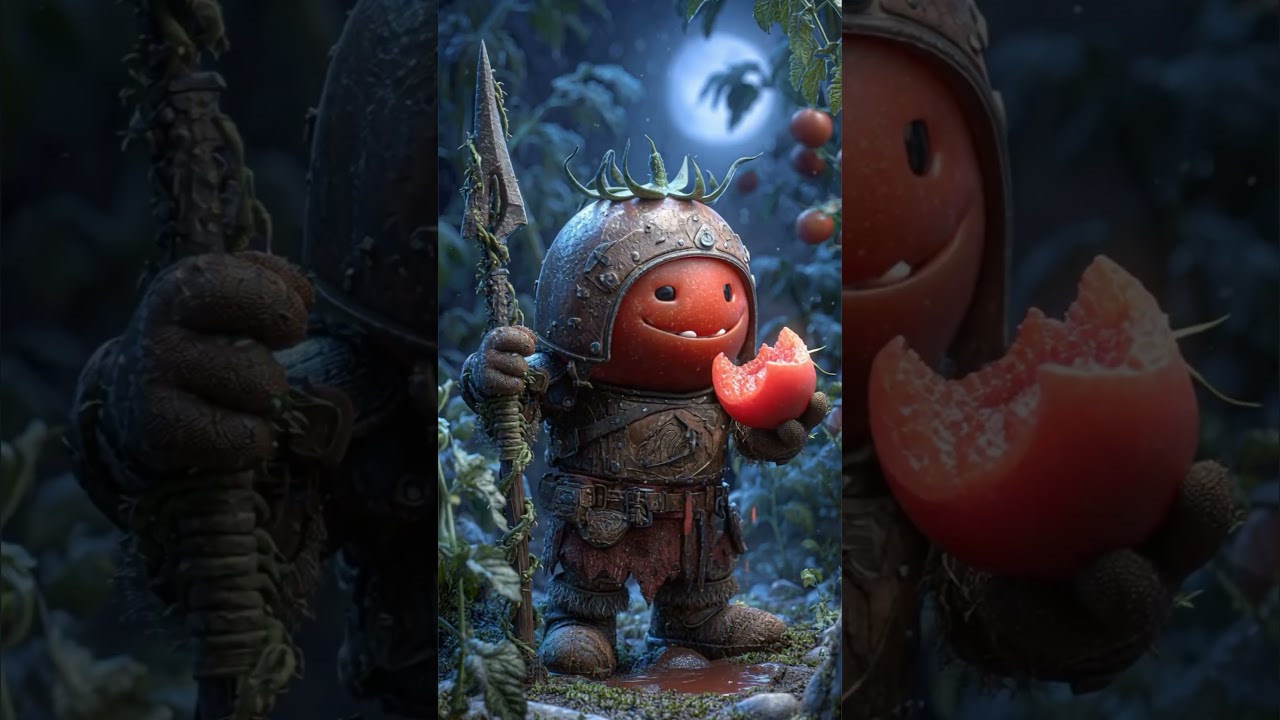 🍅 Tomato Monster Knight ⚔️ | AI 3D Funny Animation Short