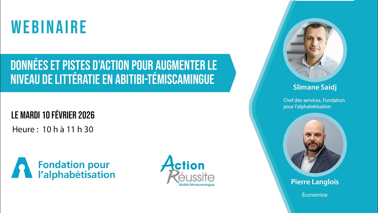Données et pistes d'action pour augmenter le niveau de littératie en Abitibi-Témiscamingue