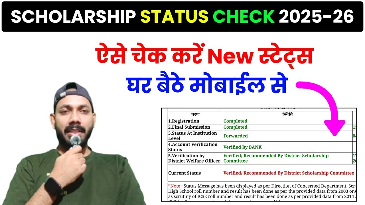 UP Scholarship Status 2025-26 Kaise Check Kare | How to Check UP Scholarship Status 2025-26