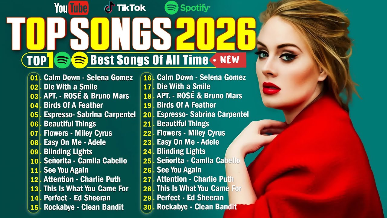 Billboard Hot 100 💎 Pop Songs 2026 🔥 Selena Gomez, Adele, Bruno Mars, The Weeknd, Dua Lipa, Rihanna