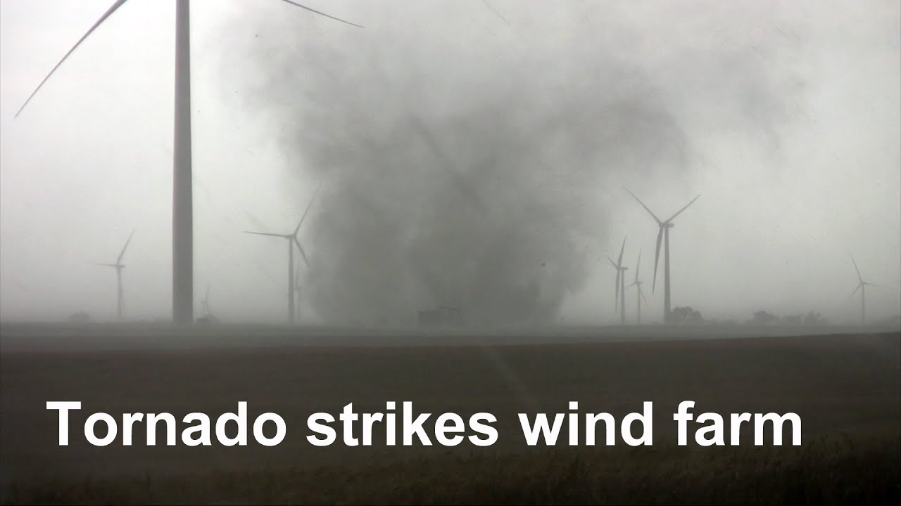 Tornado Video - Tornado tears through wind farm