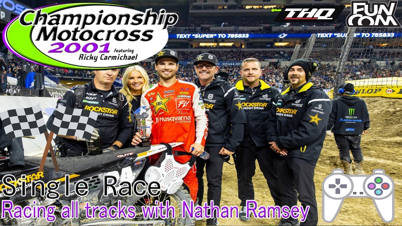 Championship Motocross 2001 ft Ricky Carmichael (PS1) - Single Race - N. Ramsey - All Tracks (1/5)