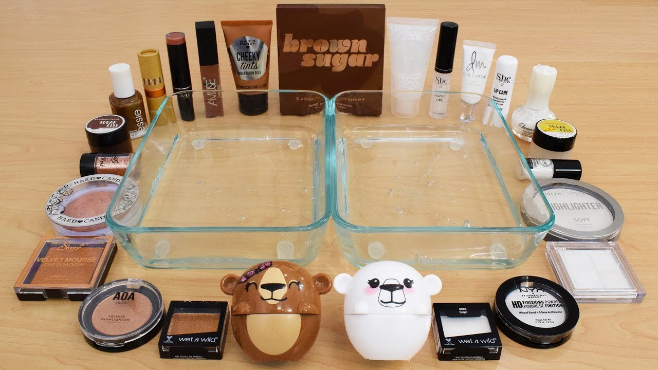 Brown vs Sugar - Mixing Makeup Eyeshadow Into Slime Special Series 178 Satisfying Slime Video