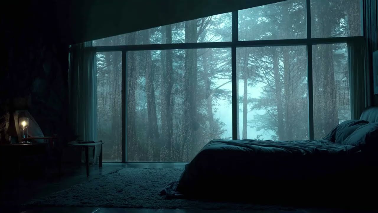 Fall Asleep Fast in a Rainy Forest Bedroom - Natural Sleep Aid for Chronic Insomnia Relief