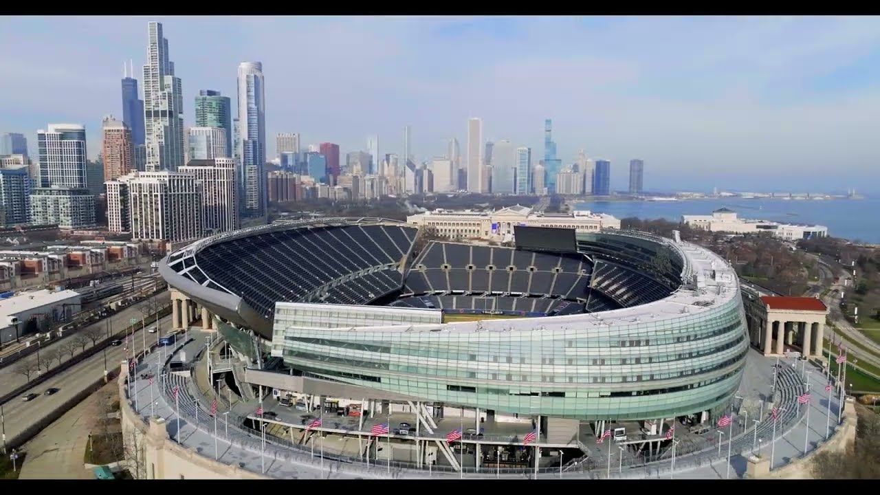 Soldier Field Fly Over - Chicago Bears - Drone Footage in Chicago
