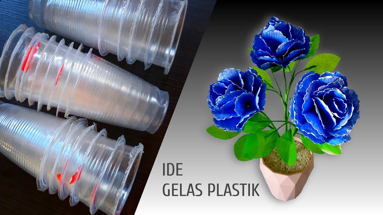 Ide Kreatif Bunga Mawar dari Gelas Plastik Minuman