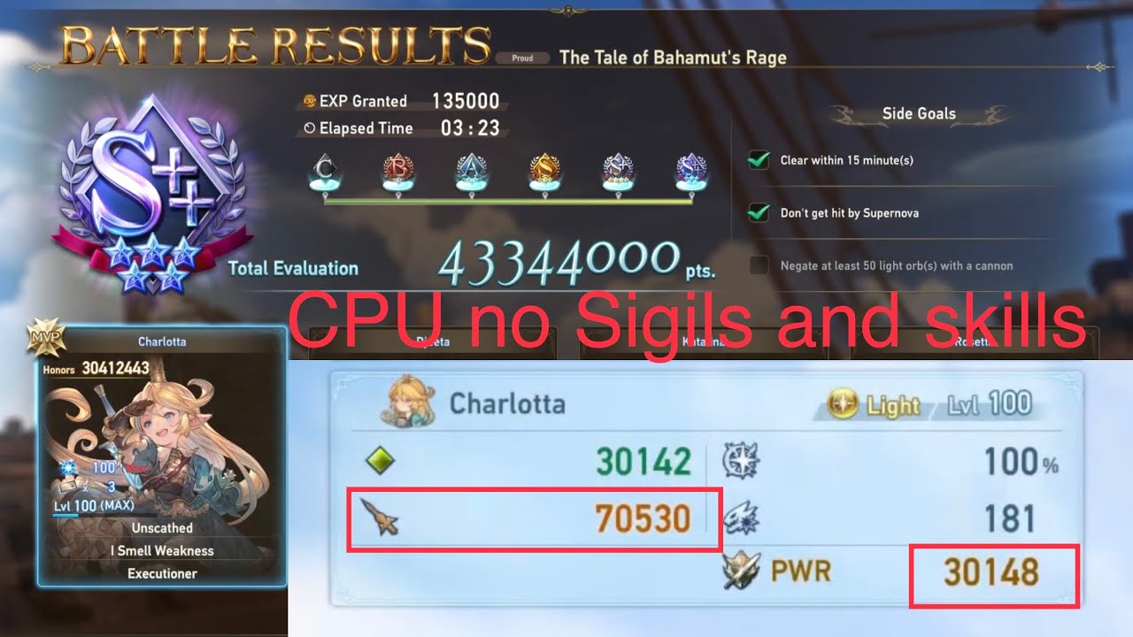 Strongest Charlotta + 3 nothing cpu 03:23 (S++ )- Proto Bahamut