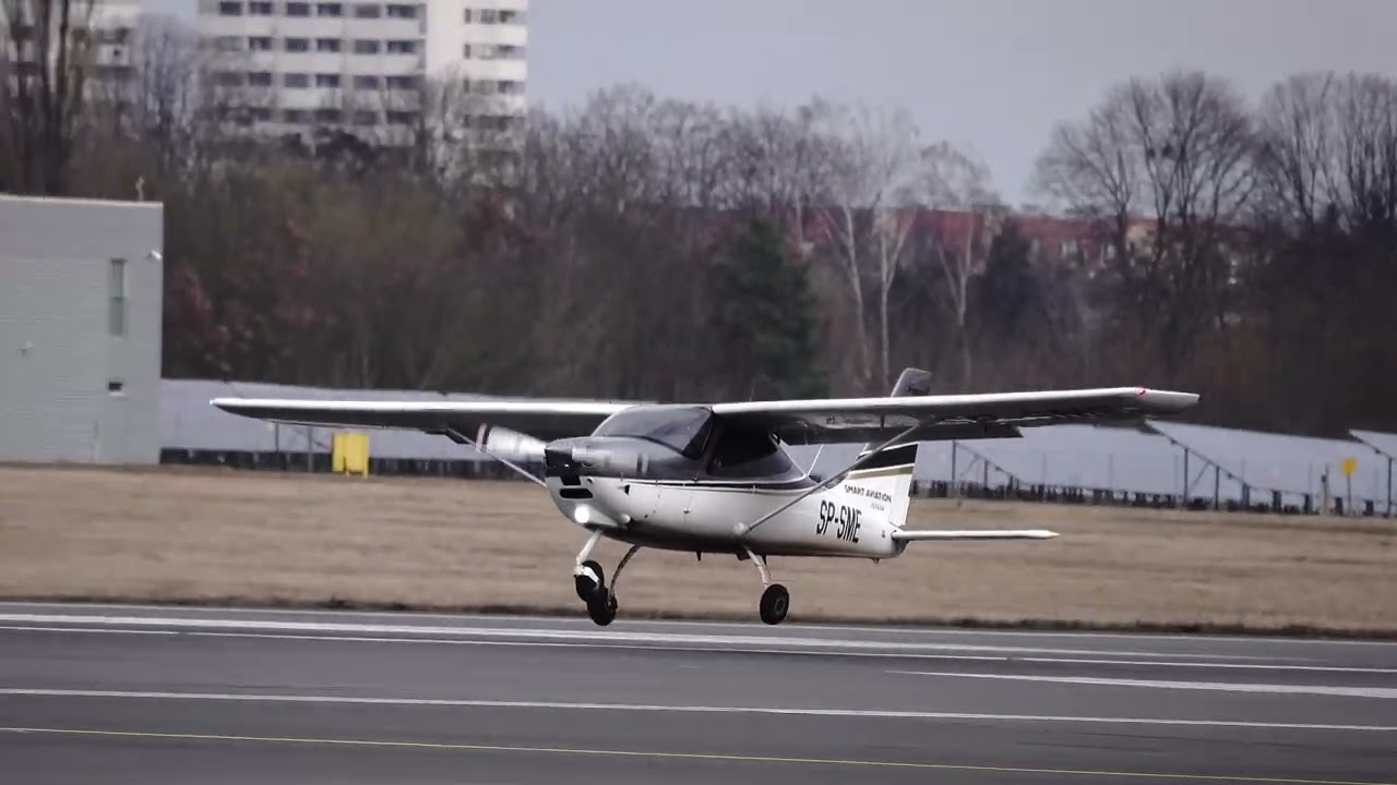 Tecnam P2008 solo pattern work - couple of touch&goes at Poznań Ławica EPPO