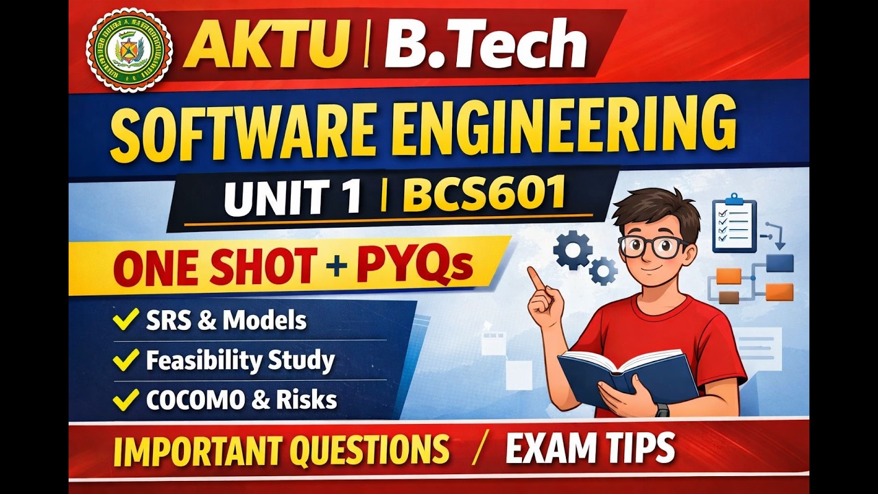 Software engineering Unit 1 Aktu One Shot BCS601 with pyq Explanation| AKTU B.Tech Exam Preparation